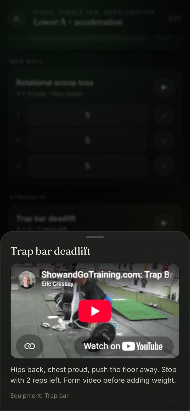 Every exercise in the athlete app (demo account)