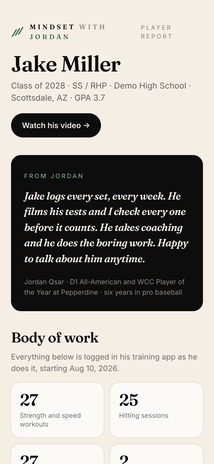 Player Report: summary and Jordan's take (demo account)